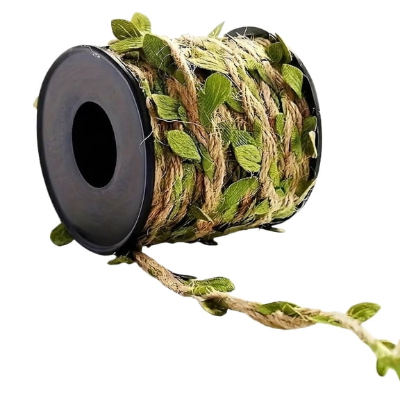 Artificial Leaf Vine Ribbon Twine Rope Decorative Faux Greenery Garland for DIY Crafts Floral Arrangements Gift Wrapping Home Wedding Party Decor