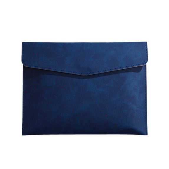 Artificial Leather A5 File Folder, Document Holder Filing Organizer for 100 Sheets, Portfolio Envelope Folder Case with Snap Closure for Letter Receipt(Blue)