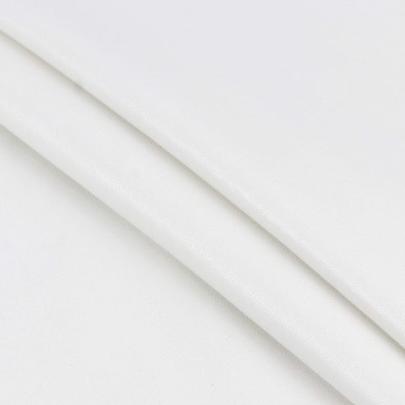 Artificial Leather PU Fabric Vinyl Material 2-Way Stretching for DIY Sewing Crafts Upholstery White