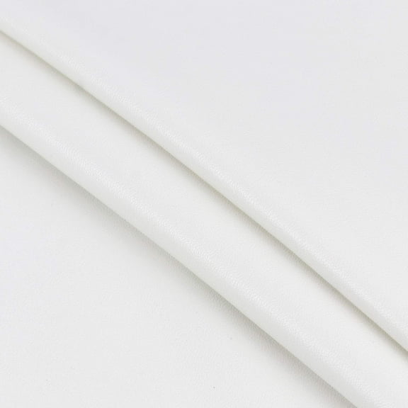 Artificial Leather PU Fabric Vinyl Material 2-Way Stretching for DIY Sewing Crafts Upholstery White