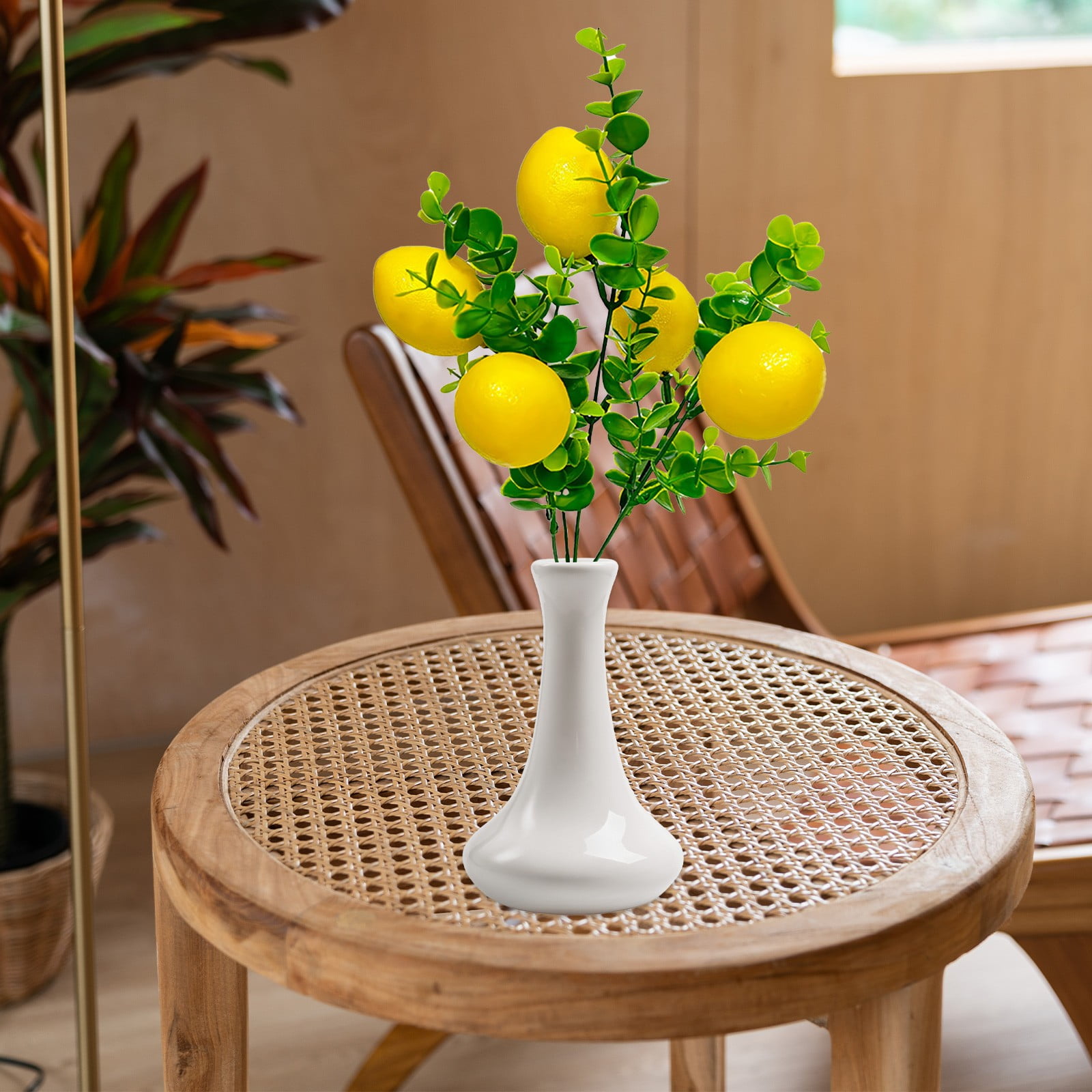 Artificial Lemon Branch Decoration Faux Fruit Twig with Lifelike
