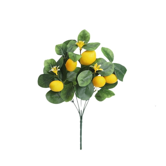 Artificial Lemon Branch with Foam Fruit Pick, Realistic Green Decor for Home, Kitchen, Tabletop Display, Lifelike Lemon Tree Sprig for Year-Round Arrangements