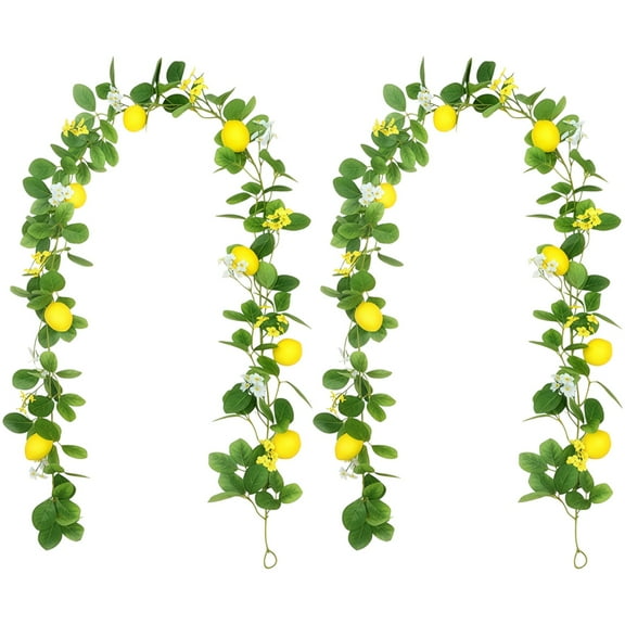 Artificial Lemon Branch with Lemons, Floor-Length Silk Flowers, Green Leaves and Vines, Home Living Room Entrance Decoration Prop, 78.7200 cmLong, Spring and Summer Theme
