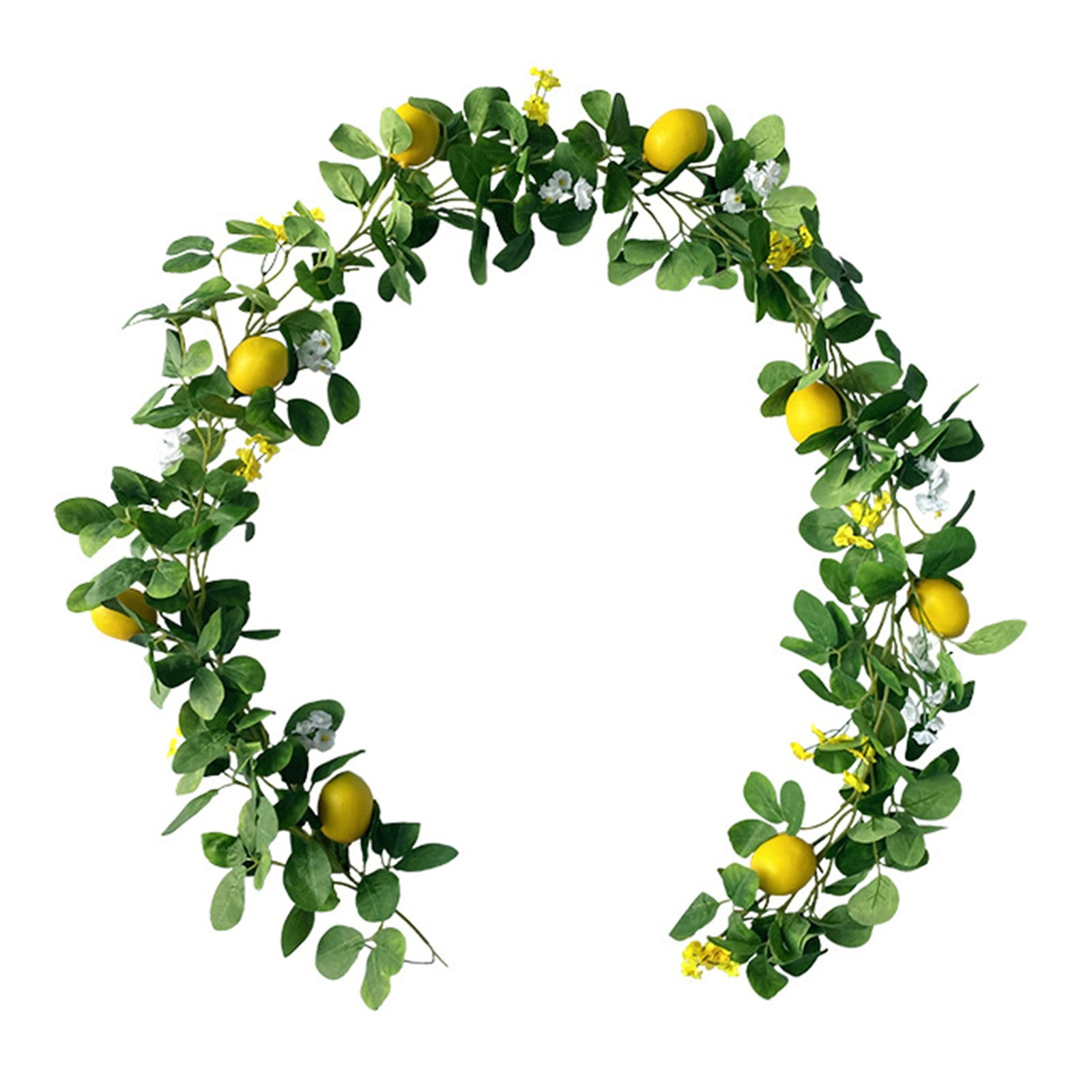Artificial Lemon Garland with Eucalyptus Leaves and Lemons Simulation