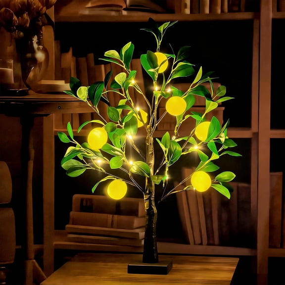 Artificial Lemon Tree Lights Decorative Table Lamps Fake Lemon Tree Lamp for Spring Summer Christmas Party Indoor Home Bedroom Decor(23.62Inch)