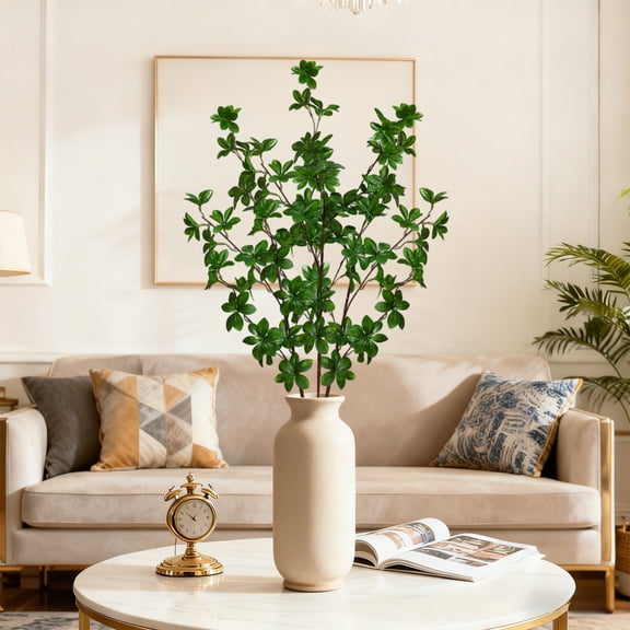 Artificial Lemon Tree Plants | 35-Inch Tall Potted Eucalyptus with Fragrant Yellow Flowers | Easter Spring Home Decor & Floral Arrangements