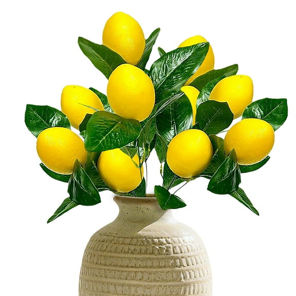 Lemon Decorations Artificial Lemons Branches for Vases Faux Lemon Table Centerpieces Decor Accessories for Kitchen Home Summer Party Supplies 2-Pack Design 2