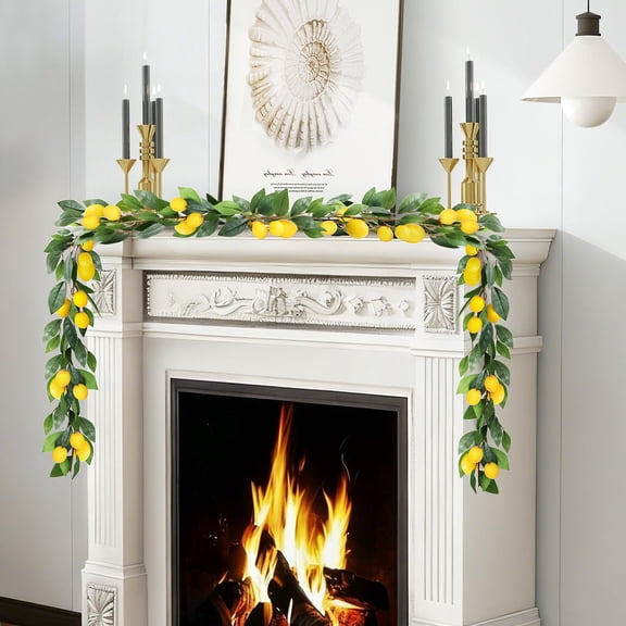 Artificial Lemons Garland – 6Ft Realistic Fruit Vine with UV Protection, Perfect for Indoor Outdoor Hanging & Draping 1PC Yellow