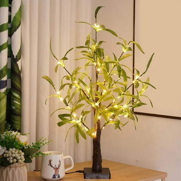 Artificial Lighted Olive Tree Night Lights Christmas Trees With Colorful Lights Artificial Christmas Trees Lights Olive Leaf Tree Lights Desktop Ambient Lights Home Bedroom Christmas Decor