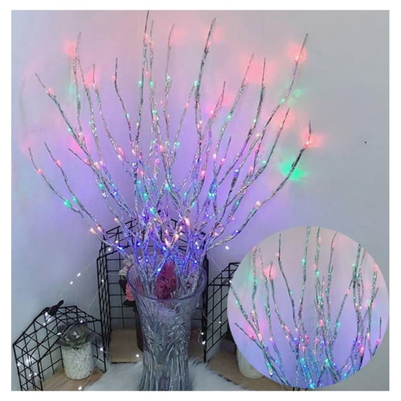 Artificial Lighted Twig Branches with 20 Warm White LEDs, Bendable Battery Operated Fairy Lights, 30 Inch, For Vase Floral Home Decor