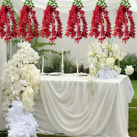 Artificial Lilac Flower Ceiling Vines Strings Wedding Home Office Arch Decor