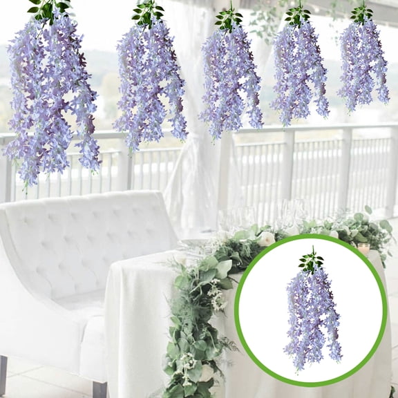 Artificial Lilac Flower Ceiling Vines Strings for Wedding, Home, Office Arch Decoration