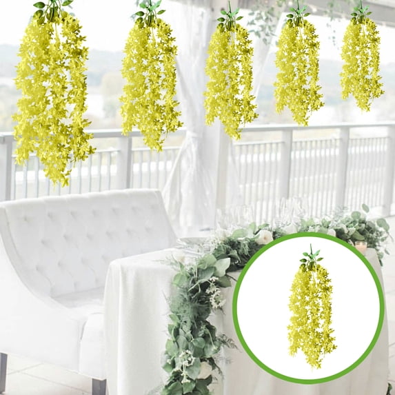 Artificial Lilac Flower Vines for Wedding and Home Decor, Realistic Plastic Floral Strings for Party and Office Decoration Multicolor