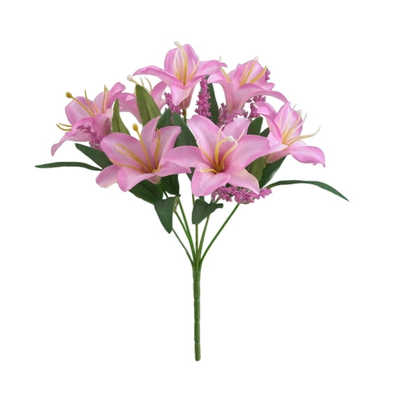 Artificial Lilies Bouquets for Home Weddings, Multi-purpose Decorative Flowers, Spring Home Ornaments( White Red And Purple)