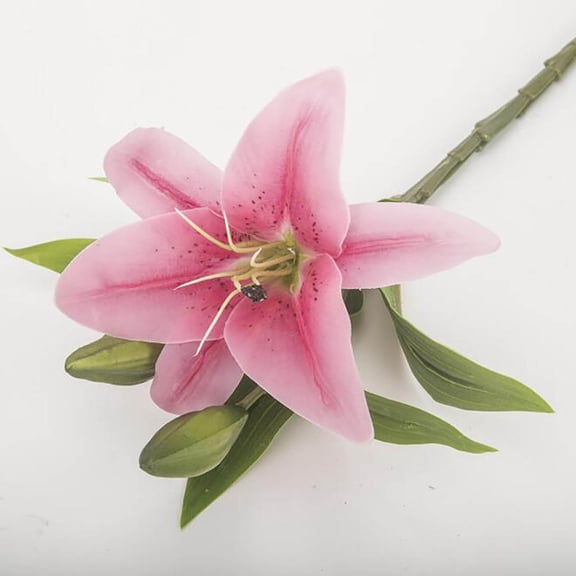 Artificial Lilies Flowers Branch, Fake Spring Flowers Bunch for Outdoor Planters, Faux Flowers for Front Porch Decor Garden Patio Home Decoration Table Centerpieces