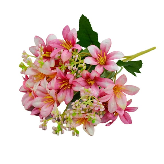 Artificial Lily 18 Heads Fake Lily Artificial Flower Wedding Party Decor Bouquet Home Hotel Office Garden Craft Art Decor