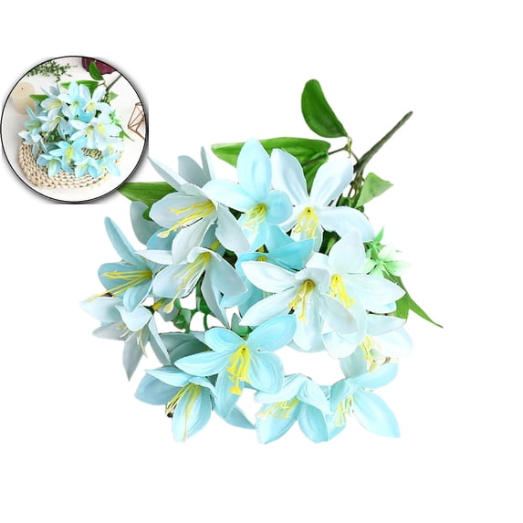 Artificial Lily 18 Heads Fake Lily Artificial Flower for Wedding Party Decor, Bouquet for Home Hotel Office Garden Craft Art Decor