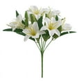thumbnail image 1 of Artificial Lily Bouquet, 7-Head Premium Faux Lily Floral Arrangement, Realistic Fake Flower Decor, Photo Prop for Home Wedding Desktop Table Decoration, 1 of 5