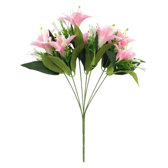 Artificial Lily Bouquet, Fake Stargazer Lilies, Long Stem Faux Flowers, Floor Vase Flowers, Wedding Home Decor, Party Artificial Flowers, Fake Lilies Arrangement, Home Decor Bouquet