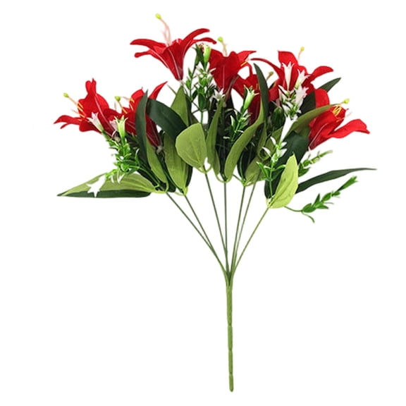 Artificial Lily Bouquet, Fake Stargazer Lilies, Long Stem Faux Flowers, Floor Vase Flowers, Wedding Home Decor, Party Artificial Flowers, Fake Lilies Arrangement, Home Decor Bouquet