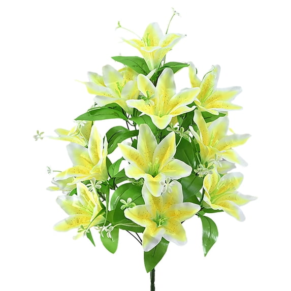 Artificial Lily Flower, Artificial Flower Bouquet, Faux Flowers, Silk Bridal Bouquet, Multicolor Arrangement, Fake Flowers for Wedding, Home Centerpiece Decor for Wedding Home Party Table Decoration