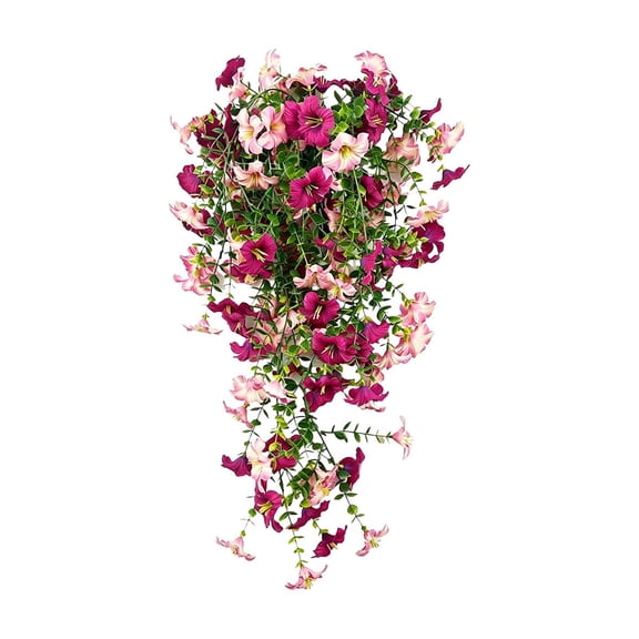 Artificial Lily Flower Hanging Wall Decor - Realistic Silk & Plastic Blossoms, Reusable Spring-Themed Garland for Weddings, Events, Home & Office Pink