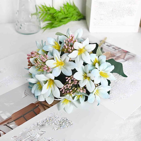 Artificial Lily Flower Stem Small Faux Floral Spray For Home Decor Wedding Arrangement Art Use