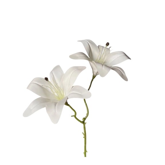 Artificial Lily Flowers 19.68 inch with Heads Lily & Buds, Long Stem Stargazer Lilies, Bouquets for Home Hotel Flower Arrangement Wedding Centerpiece Office Decor