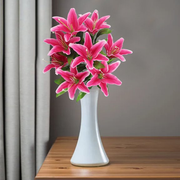 Artificial Lily Flowers (1PC) - Realistic Flowers for Wedding Decor, Home & Office Decorations, Bouquets, Centerpieces, and Party Supplies - UV Resistant Silk Lily Flowers for Indoor/Outdoor Use