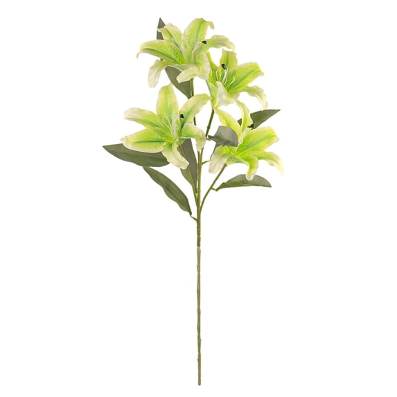 Artificial Lily Flowers, 31.5 Inch Real Touch Faux Lilies, Long Stem Silk Lilies, Wedding Bouquet Flowers, Home Table Floral Decor for Wedding Bouquet Home Table Vase Centerpiece, Green
