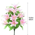 thumbnail image 1 of Artificial Lily Flowers Arrangement - 18 Stems Realistic Fake Silk Lily Bouquet for Home Office Decor, Wedding Centerpiece, Vase Floral Display, No Maintenance (Pink Not Vase), 1 of 6