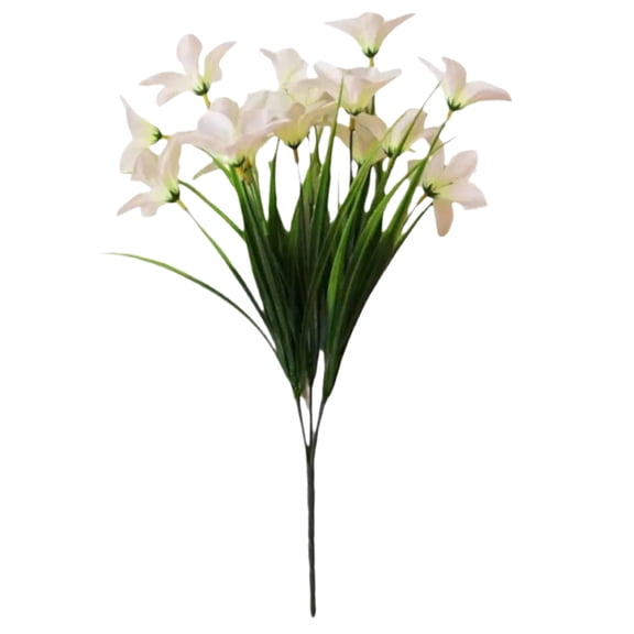 Artificial Lily Flowers Latex Rubber Fake Flower with Bendable Wire Stem, 13.78 Inch, Reusable Decor for Home Wedding Party