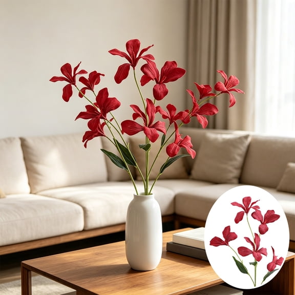 Artificial Lily Flowers Long Stem Artificial Tiger Lily Flowers for Home Hotel Flower Arrangement Party Decor