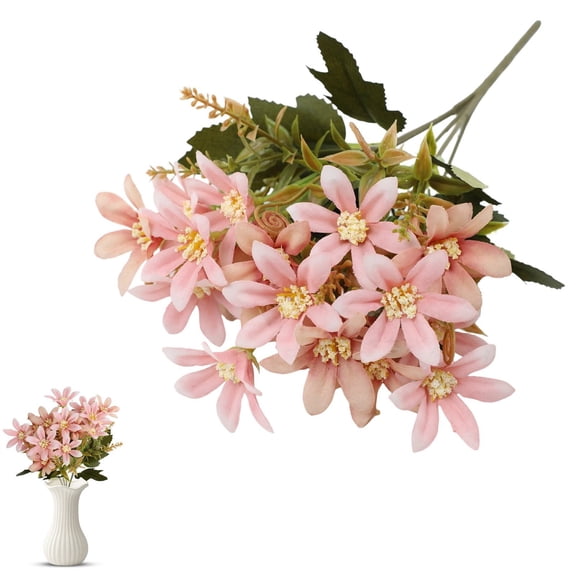 Artificial Lily Flowers, Real Touch Faux Lilies Bouquet in Vase, Lifelike Home Decor for Living Room, Wedding Centerpiece, Farmhouse, and Entrance Table Decorations