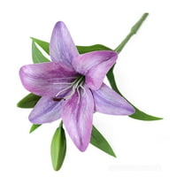 Artificial Lily Flowers, Real Touch Latex Lilies Artificial Bouquet with Bendable Stems for Lifelike Wedding Decor and Elegant Home Arrangements