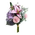 thumbnail image 1 of Artificial Lily, Hydrangea, and Eucalyptus Bouquet Arrangement, 1 of 4