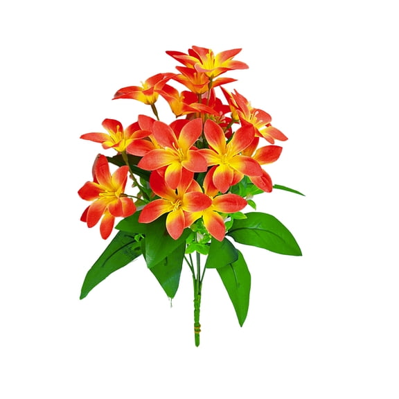 Artificial Lily Silk Flowers Faux Fake Lilies Plants for Wedding Home Party Easter Decoration Plastic Cemetery Faux Flowers Watermelon Red