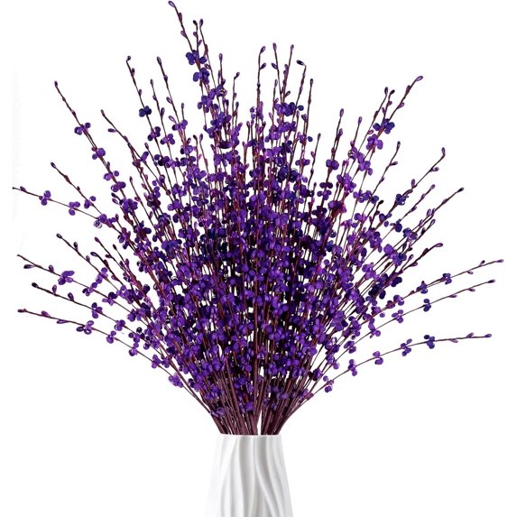 Artificial Long Jasmine 29.5in White 10Pcs Artificial Flowers Fake Plant Christmas DIY Faux Flower of Wedding Yard Decor Chinese New Year Restaurant Hotel Closet Living Room Office Party Decoration