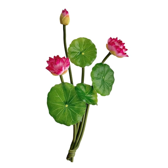 Artificial Lotus Flowers, Silk Water Lily Decor, Faux Lilies With Flexible Stem for Wedding Home Displays