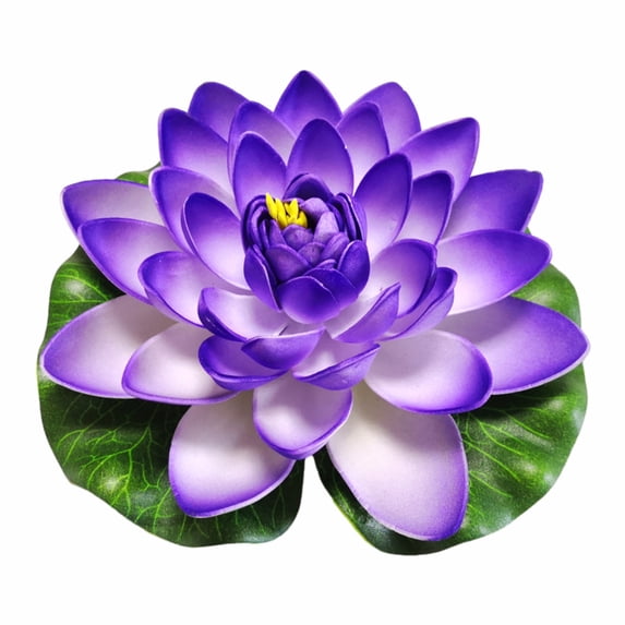 Artificial Lotus Flowers Water Lilies for Pond Pool , Realistic Floating Foam Lotus Flowers with Lily Pads , 7" Large Beautiful Lifelike Water Lilies for Fountain Garden Decoration
