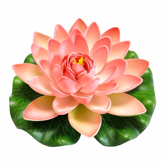 Artificial Lotus Flowers Water Lilies for Pond Pool , Realistic Floating Foam Lotus Flowers with Lily Pads , 7" Large Beautiful Lifelike Water Lilies for Fountain Garden Decoration