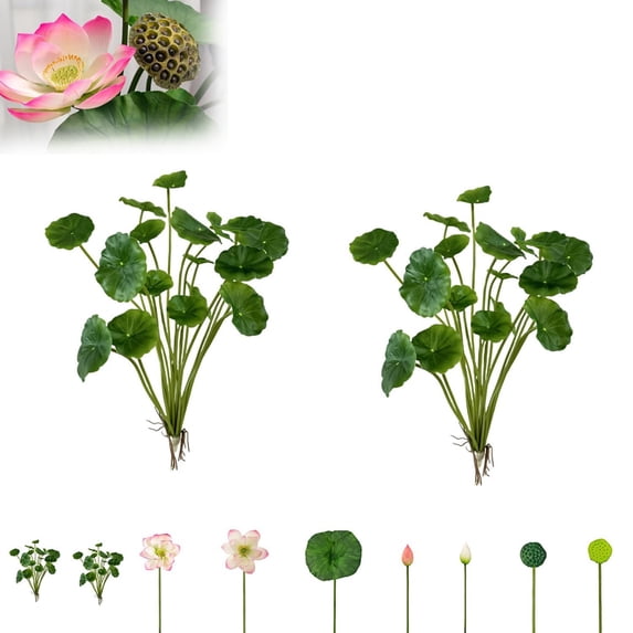 Artificial Lotus Leaf Plant, Artificial Flower Water Lily, Realistic Simulated Lotus Leaf Plant, 1Pcs Plastic Fake Flowers Plant, Green Lotus Leaf for Home Decoration 15.75 Inch