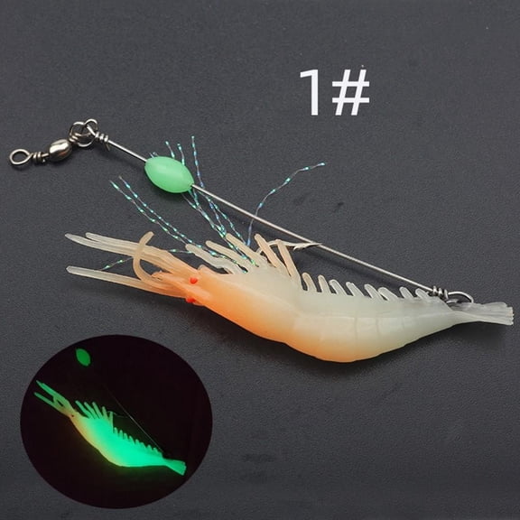 Artificial Luminous Shrimp Soft Lure Silicone Bait With Hook Swivels Sabikis Rig