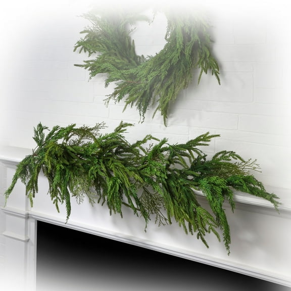Artificial Luxury Cypress and Norfolk Pine Evergreen Swag 4ft