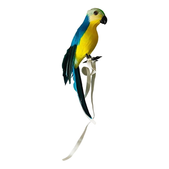 Artificial Macaw Parrot Decoration 25cm Foam Feather Bird Ornament for Christmas Display Garden Home Window Decor