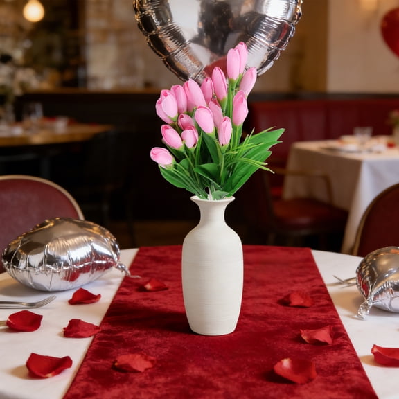 Artificial Magnolia Flower Bouquet with 7 Heads, 13.7in Lifelike Plastic Home Decor, Waterproof Sunproof Design for Indoor/Outdoor Arrangement, Multiple Color Options