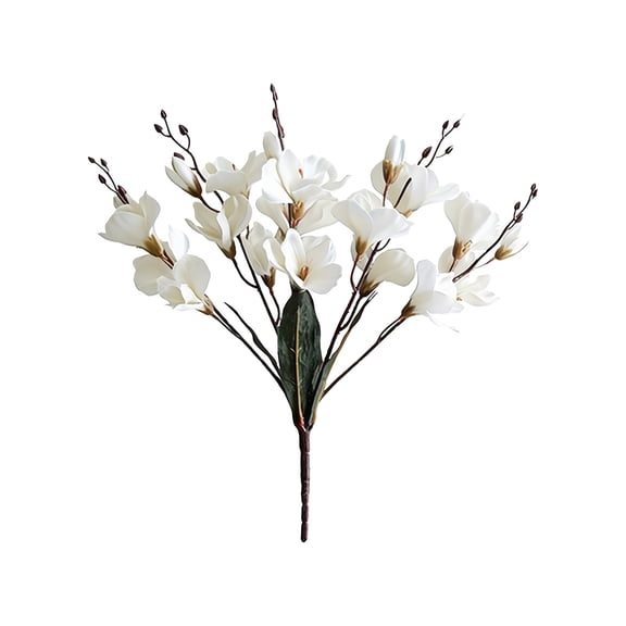 Artificial Magnolia Flower Stems, Faux White Blossom Branches, for Wedding Centerpiece Home Table Decor and Seasonal Festival Vase Arrangements