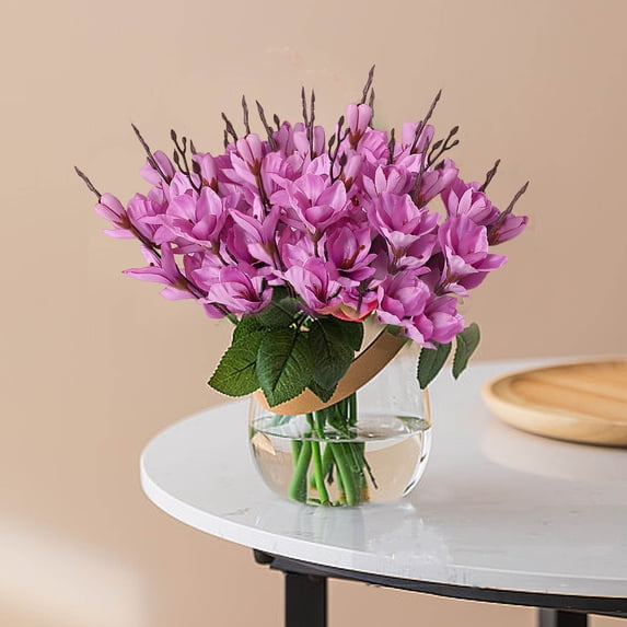 Artificial Magnolia Flowers, Spring Home Decor, Realistic Fake Magnolia Stems For Vases And Wedding Arrangements, Long-Lasting Faux Floral Display