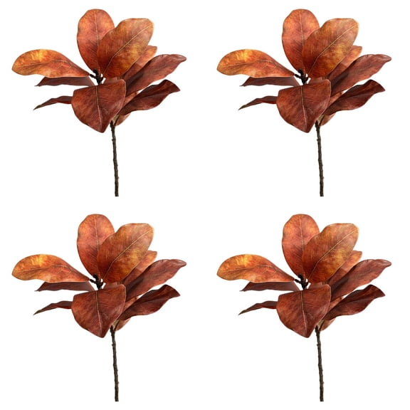 Artificial Magnolia Leaves Branches Real Touch Magnolia Stems, Artificial Magnolia Twigs for Indoor Outdoor Vase Filling, Home Wedding Floral Arrangement Decoration, Greenery Stems