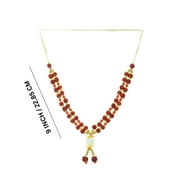 Artificial Mala Rudraksha Beaded Mala Ribbon Garland Large Mala for Idol-Mala for God Statues Pooja Sringar Articles Ornament for IndianSize-9Brown,Golden